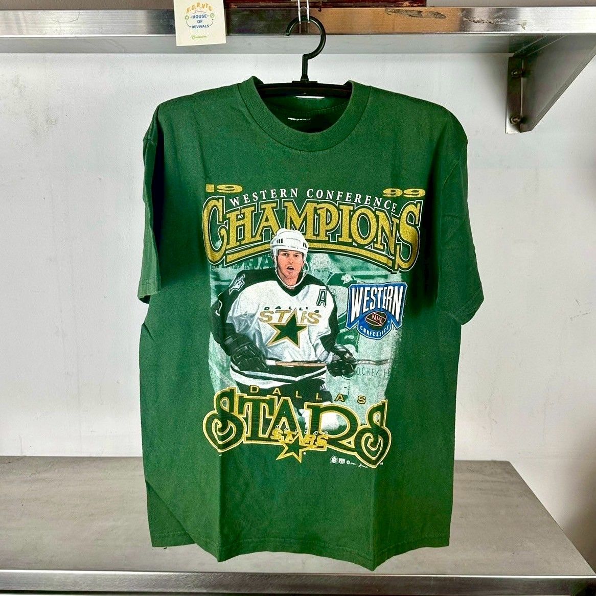 Vintage 1999 Dallas Stars Western Conference Champions NHL Large T-shirt