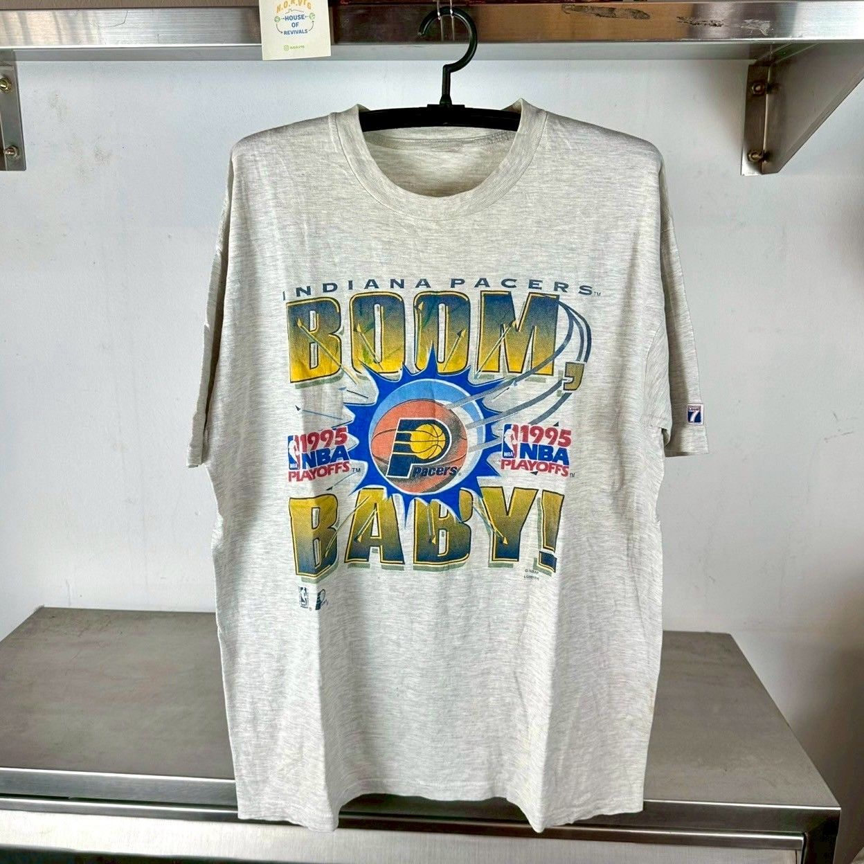 Vintage 1995 Indiana Pacers Boom Baby! NBA Playoffs XL T-shirt