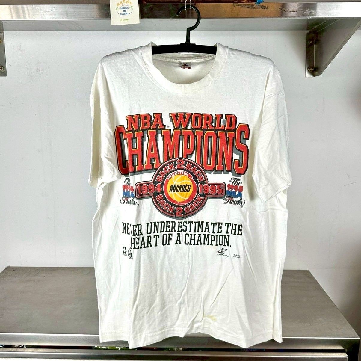 ​Vintage 1995 Houston Rockets World Champions NBA XL single stitch T-shirt