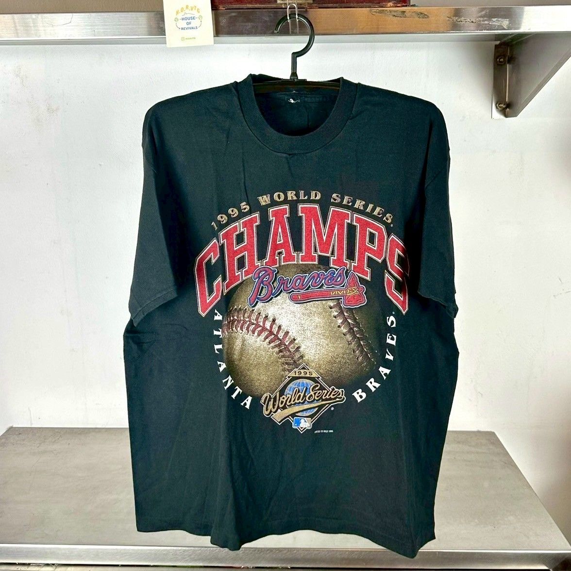 Vintage 1995 Atlanta Braves World Series Champs MLB XL Single Stitch T-shirt