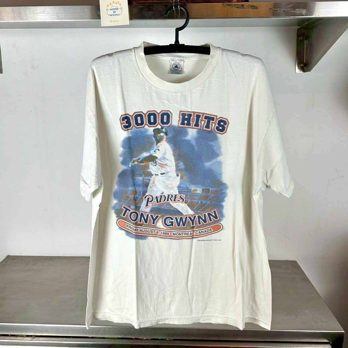 Vintage 1999 Tony Gwynn San Diego Padres 3000 Hits MLB XL T-shirt