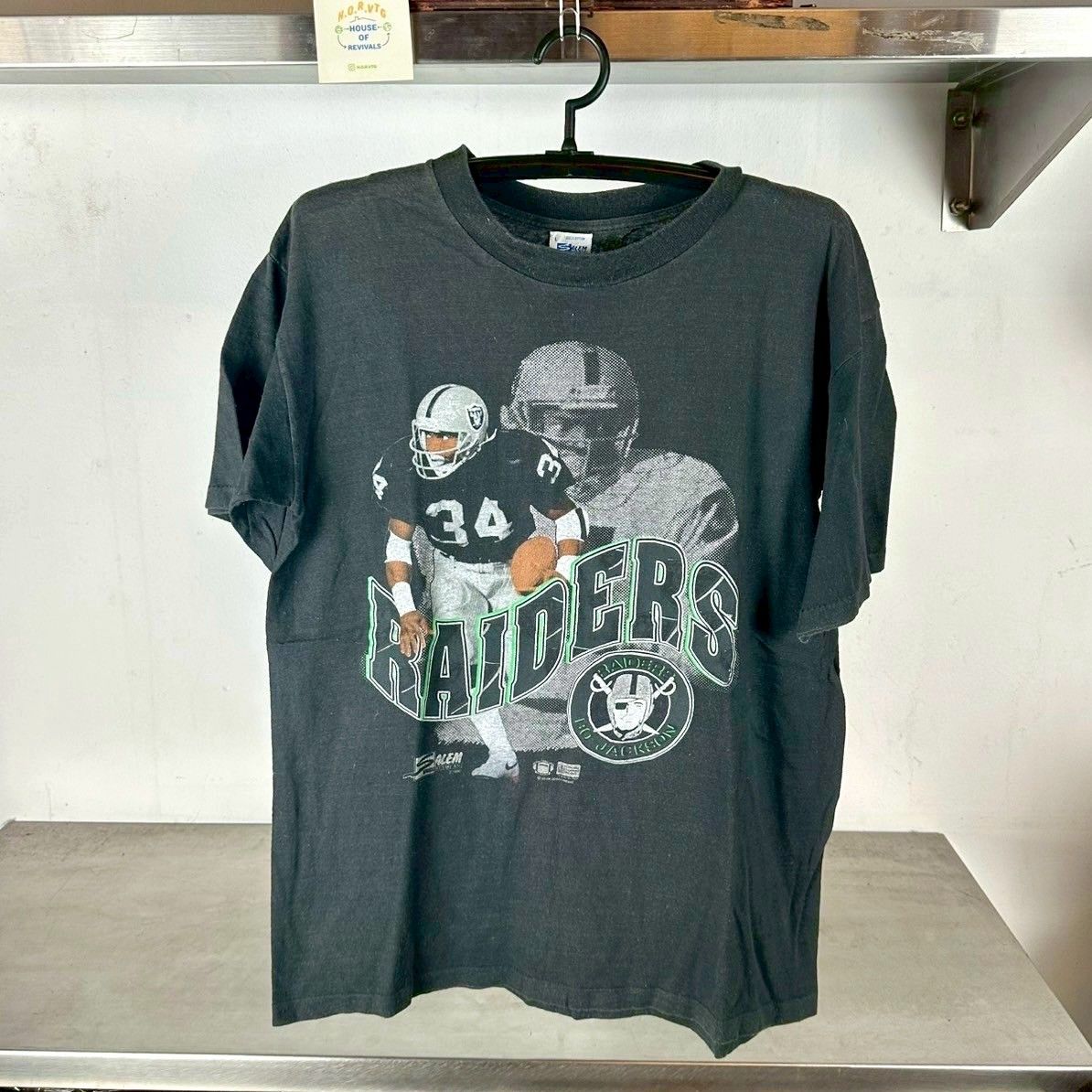 Vintage 1990 Bo Jackson Los Angeles Raiders NFL Large single stitch T-shirt