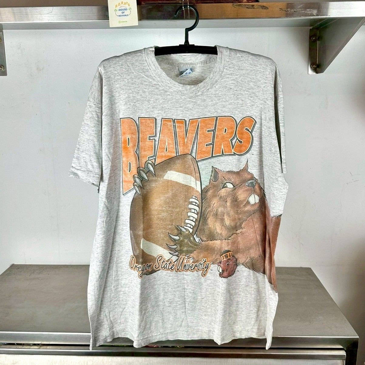 Vintage 90s Oregon State Beavers Wraparound NCAA Salem Sportswear XL Single Stitch T-shirt