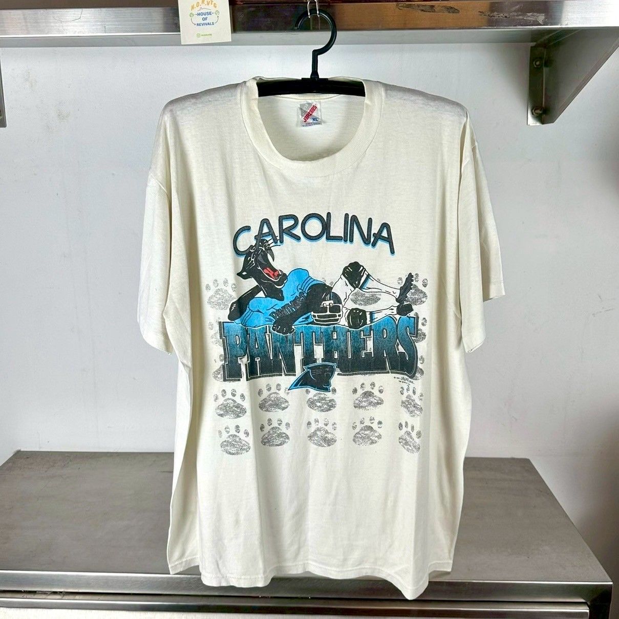 Vintage 1993 Carolina Panthers Mascot Graphic NFL XL T-shirt