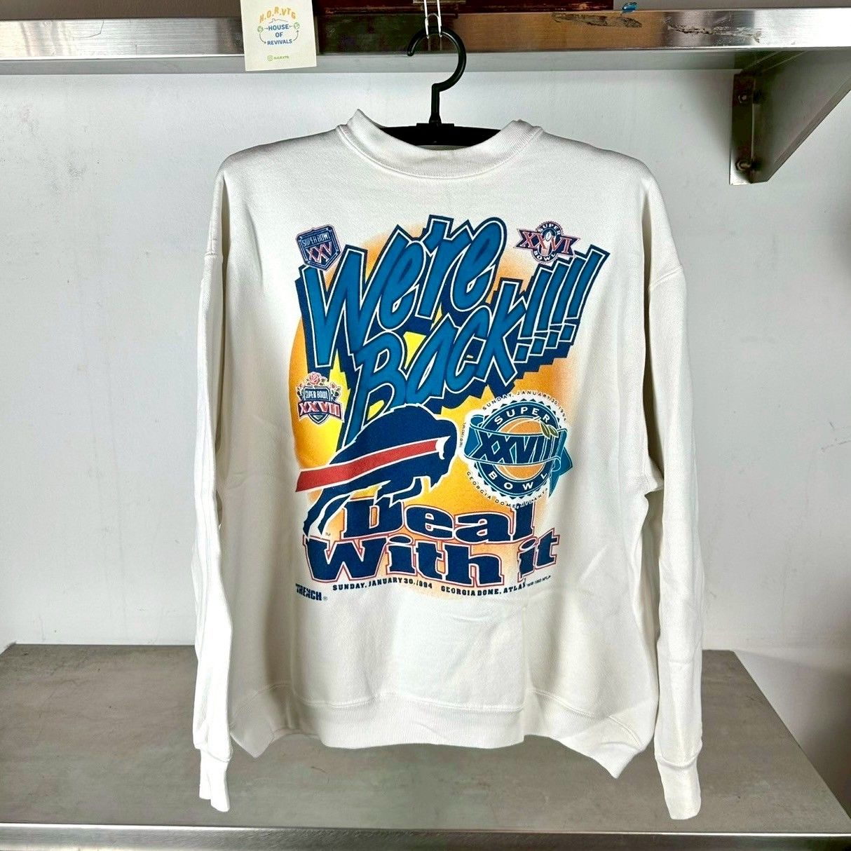 Vintage 1993 Buffalo Bills We&#39;re Back Super Bowl NFL Sweatshirt XL