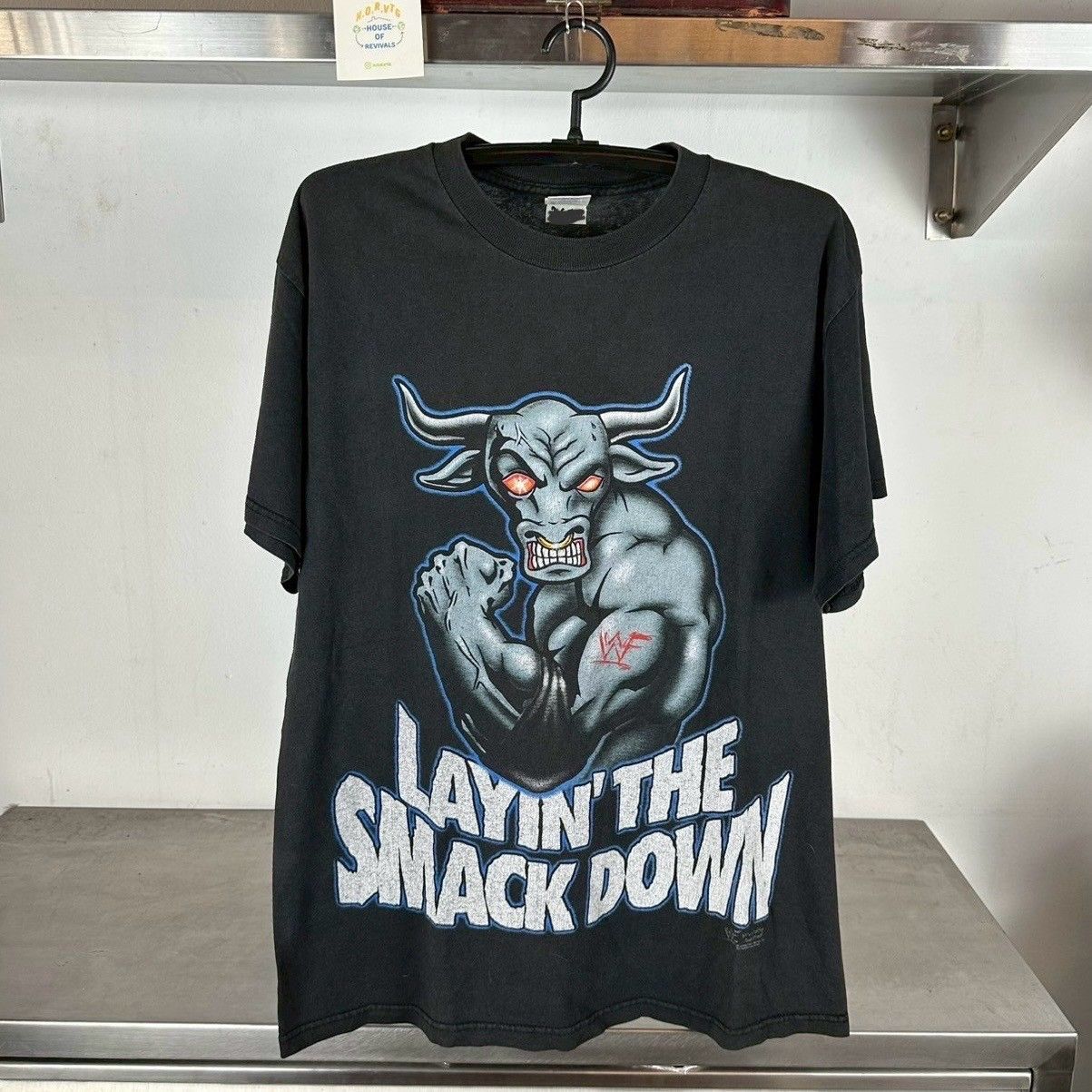 Vintage 1998 The Rock Layin&#39; The Smack Down WWF Wrestling T-shirt