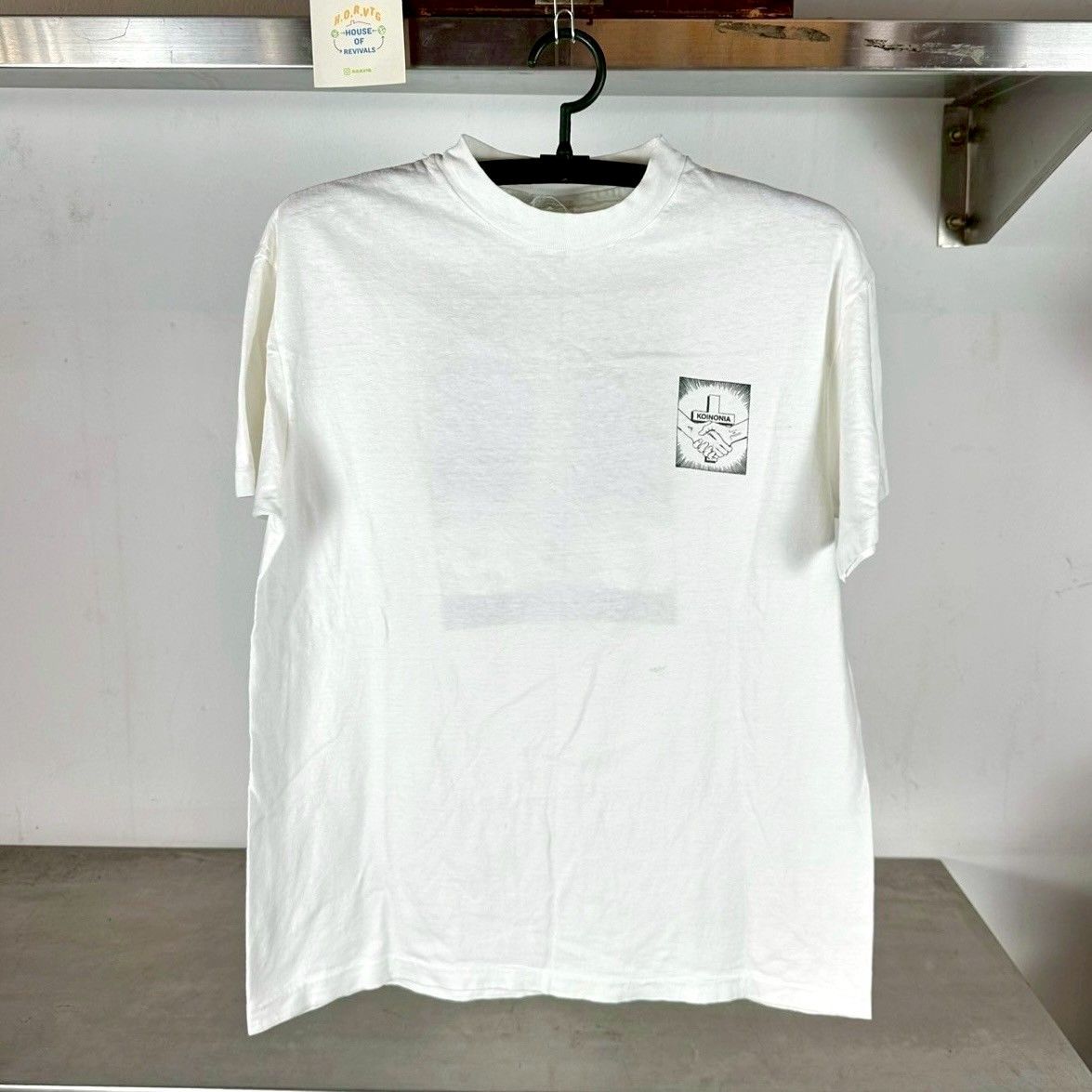 Vintage 90s Koinonia Close Encounter Religion Alien Artwork Large Single Stitch T-shirt