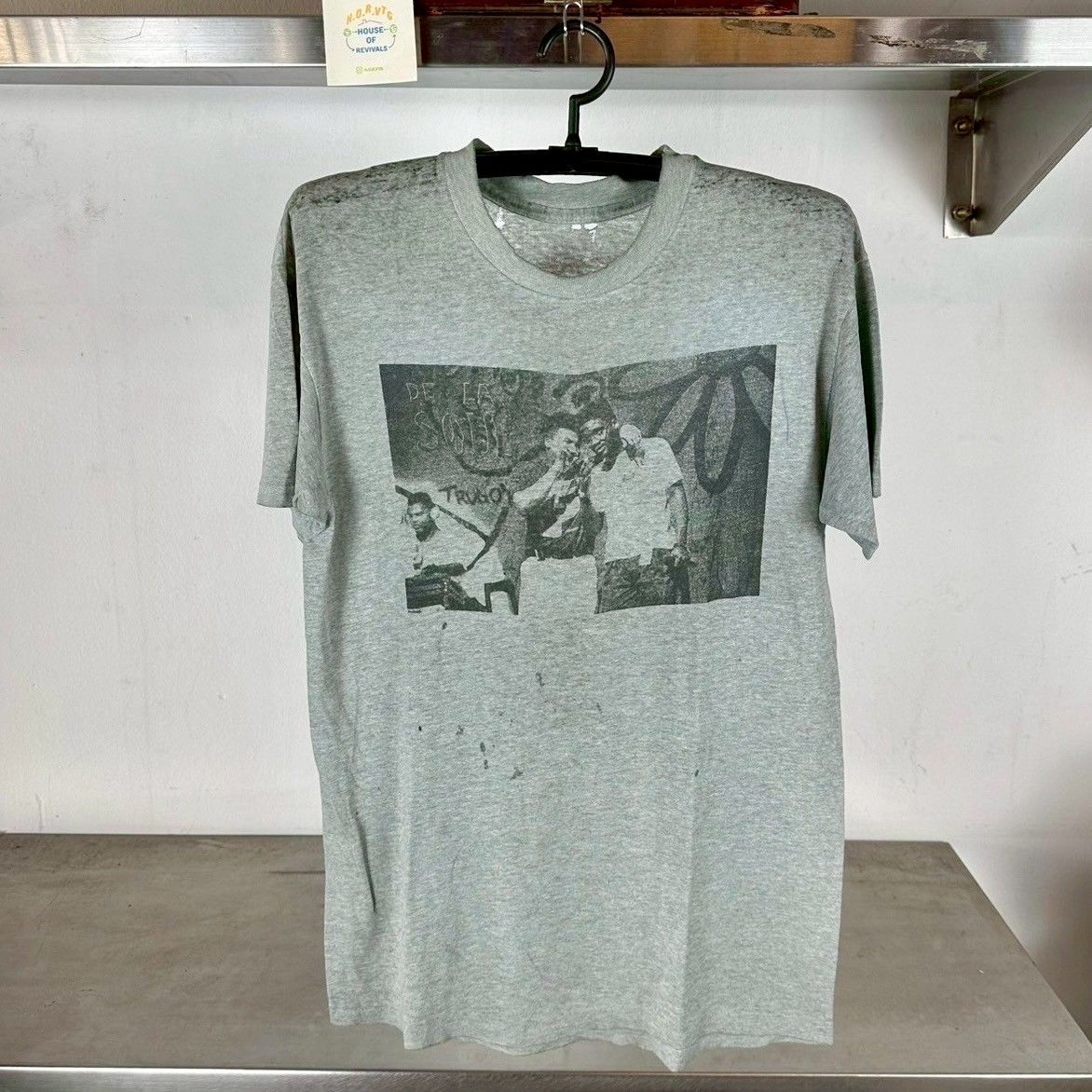 Vintage 80s De La Soul 3 Feet High and Rising Hip Hop Group Disstressed XL T-shirt