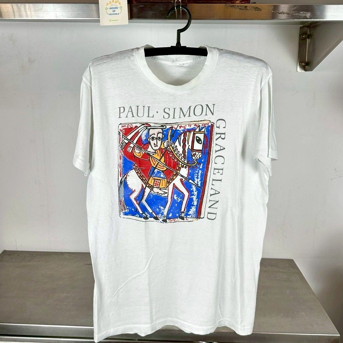 Vintage 1987 Paul Simon Graceland Tour Concert Promo Large T-shirt