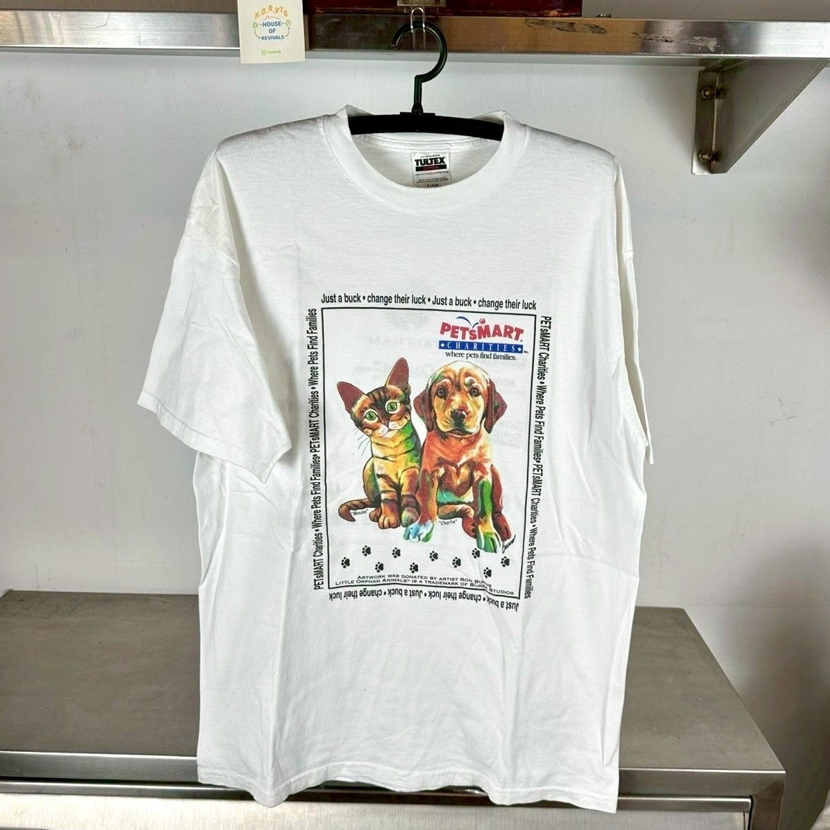 ​Vintage 90s Pets Mart Charities Artwork Promo XL T-shirt