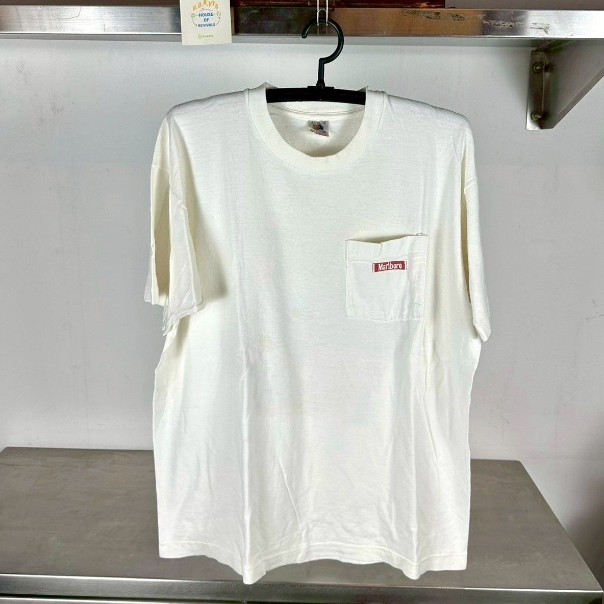 Vintage 90s Marlboro Cigarettes Desert Artwork Promo Pocket XL T-Shirt