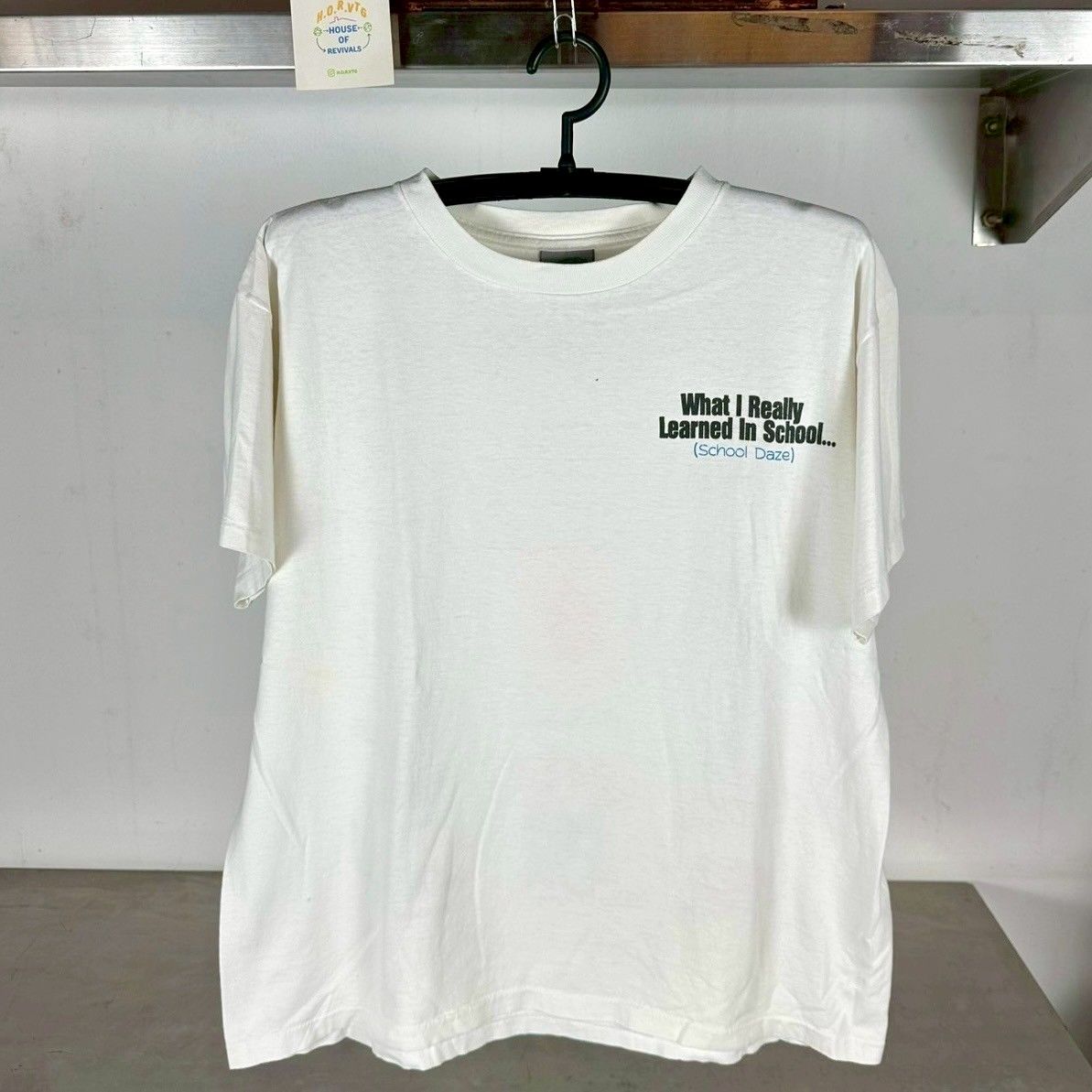 Vintage 90s What I Really Learned in School Humor Large single stitch T-shirt
