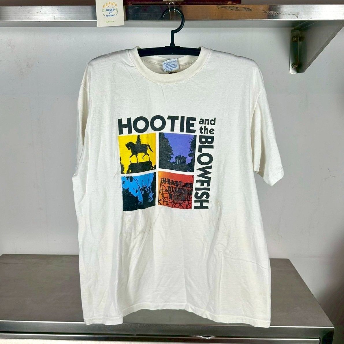 ​Vintage 90s Hootie and the Bowlfish Cracked Rear View Rock Band XL Single Stitch T-Shirt