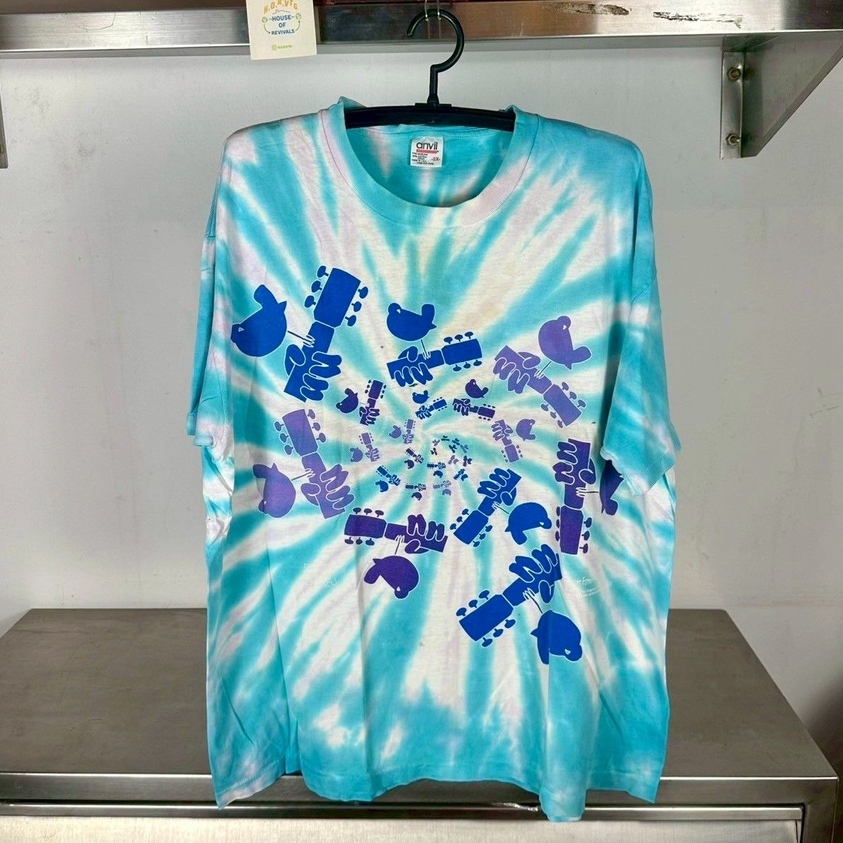 Vintage 90s Woodstock Music Festival Music and Peace Tie-dye T-shirt