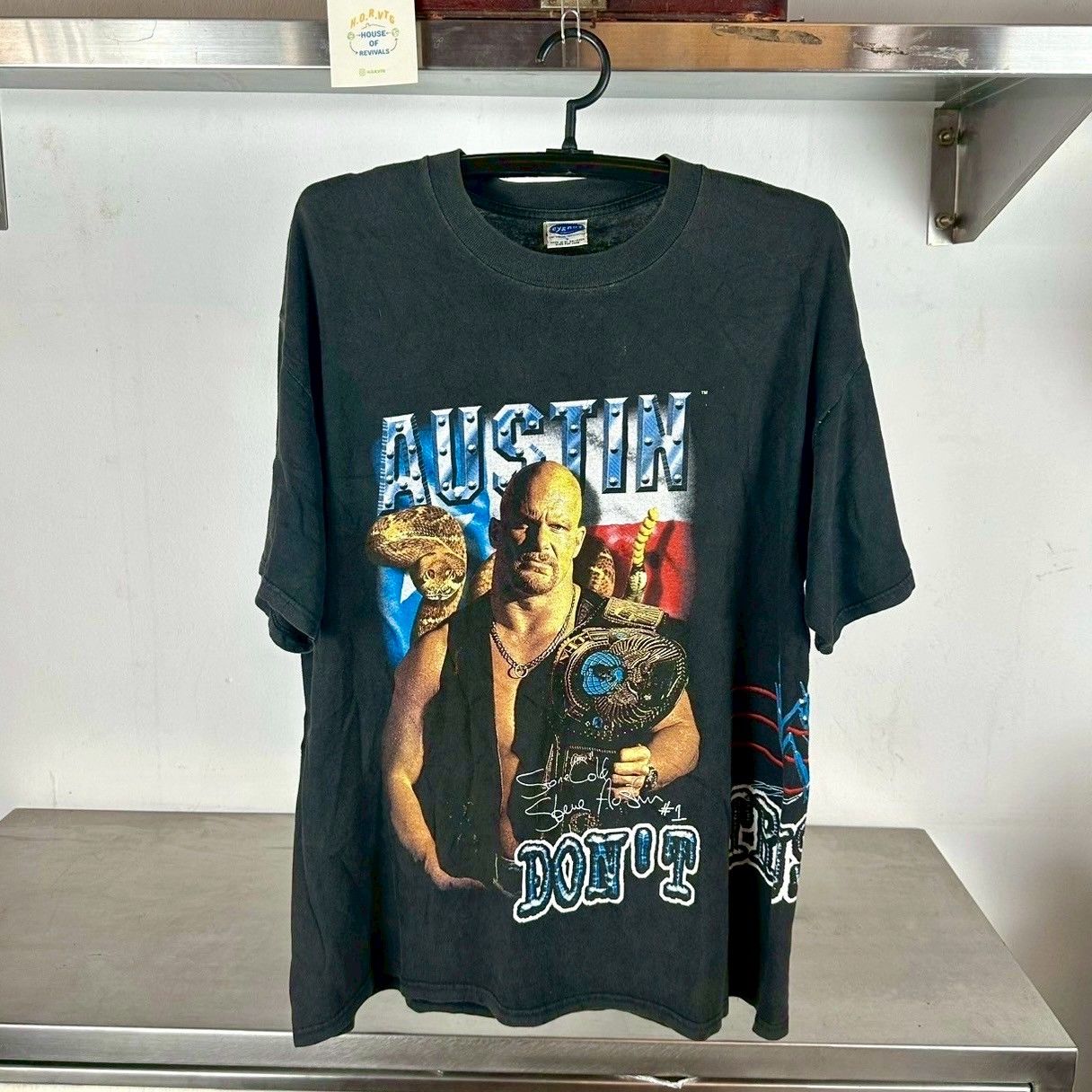 Vintage 1998 Stone Cold Steve Austin WWF Wraparound Wrestling Large T-shirt