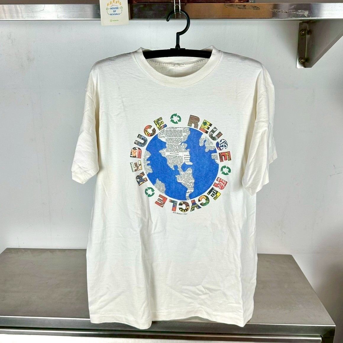 ​Vintage 1991 Reduce Reuse Recycle Environment Graphic XL Single Stitch T-Shirt