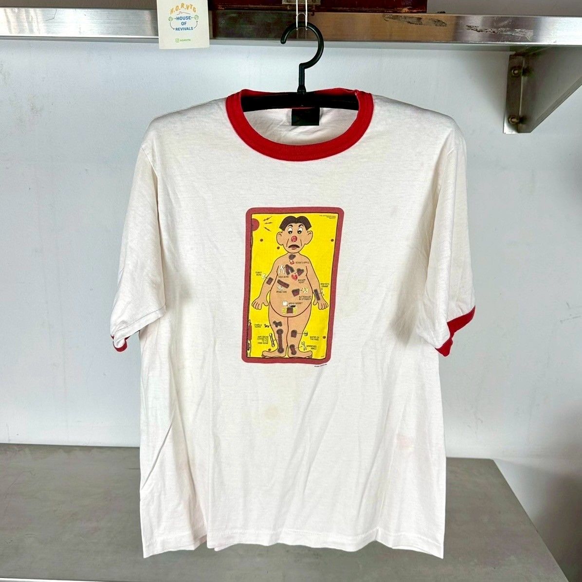 ​Vintage 2001 Operation Hasbro Game Artwork Ringer Large T-Shirt