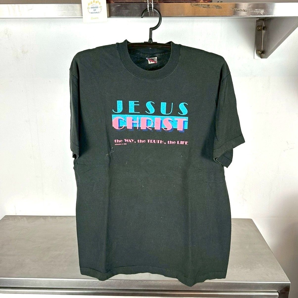​Vintage 1988 Jesus Christ The Way The Truth The Life Religion Typography Large Single Stitch T-Shirt