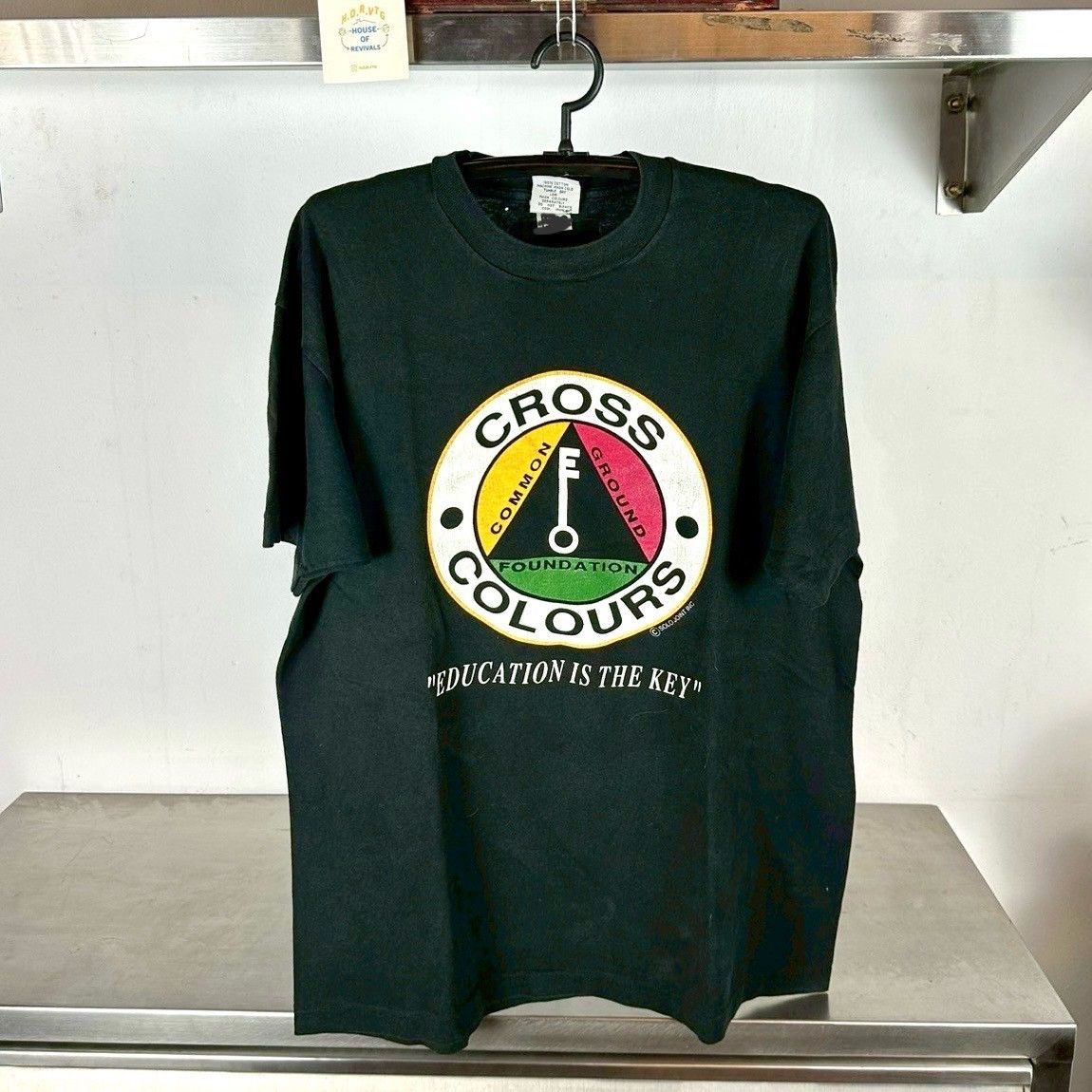 ​​Vintage 90s Cross Colours Education is the Key Hip Hop XL Single Stitch T-Shirt