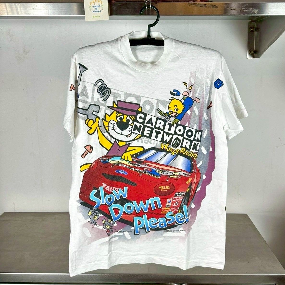 Vintage 1998 Cartoon Network Nascar Wacky Racing XL Single Stitch T-Shirt