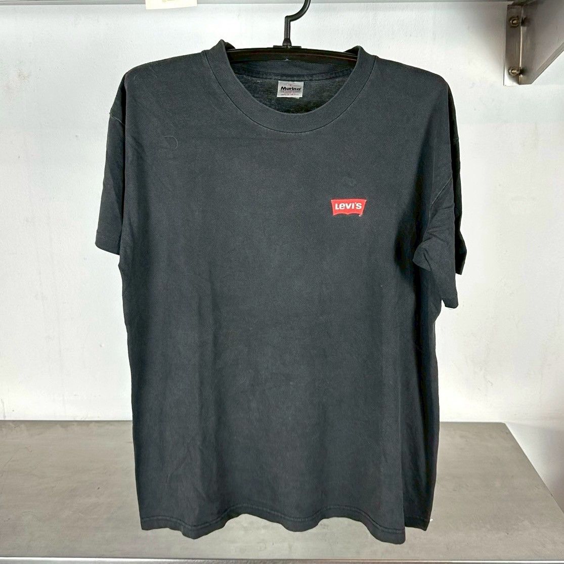 ​Vintage 90s Levi&#39;s Box Logo Promo Large T-Shirt
