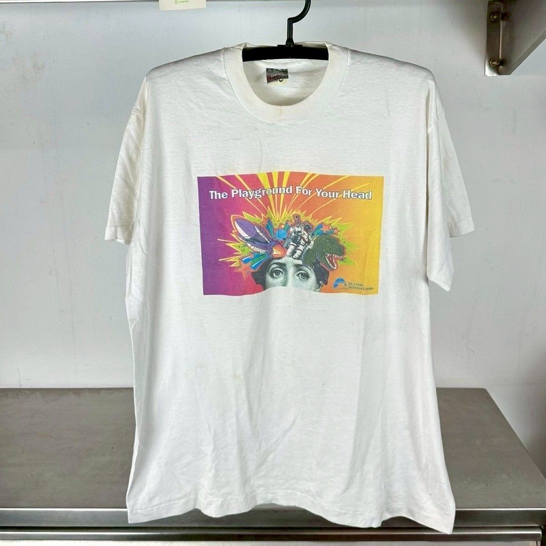 ​Vintage 90s Science Center Playground For Your Head Artwork XL Single Stitch T-Shirt