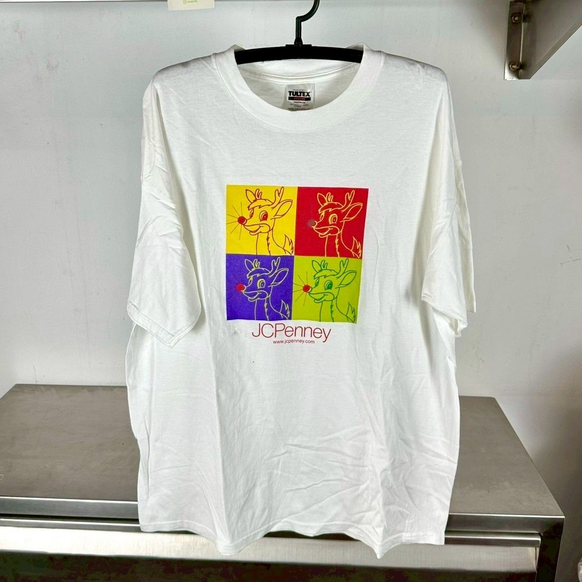 ​Vintage 90s JCPenny Rudolph the Red Nose Reindeer Promo 2XL T-Shirt