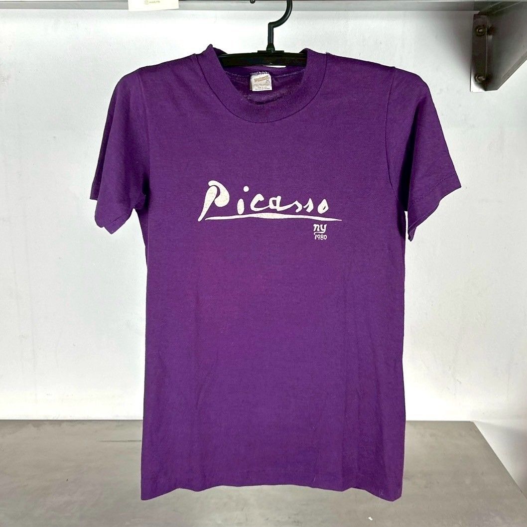 ​Vintage 1980 Pablo Picasso Artist Typography Medium Single Stitch T-Shirt