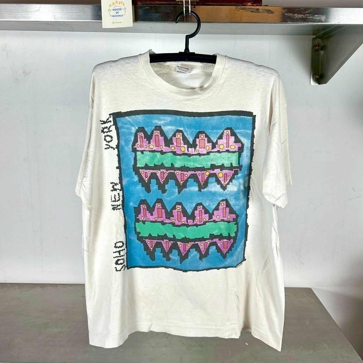 ​​​Vintage 90s New York City NYC Soho Artwork XL Single Stitch T-Shirt