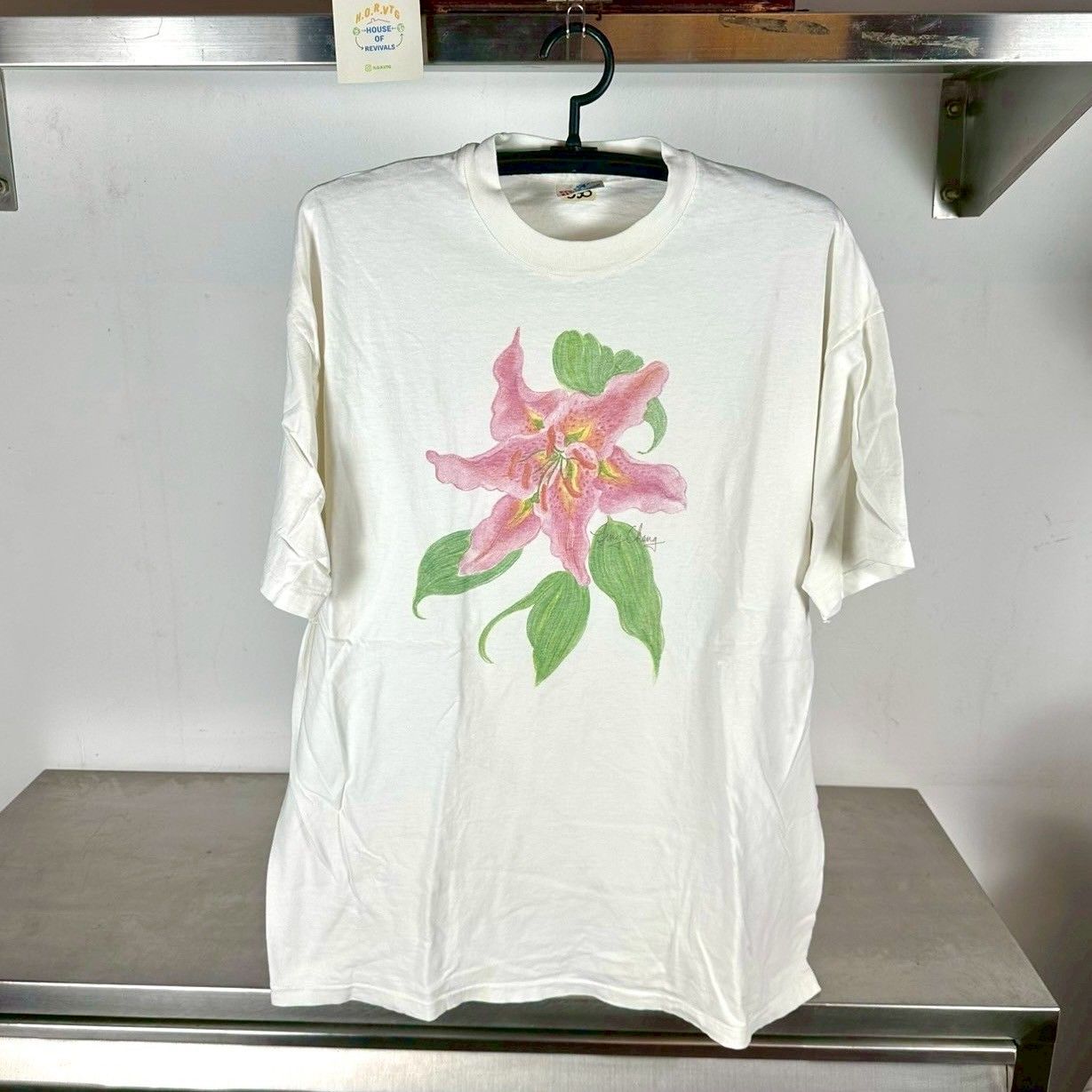 ​​Vintage 90s Flower Ling Chang Artwork XL Single Stitch T-Shirt
