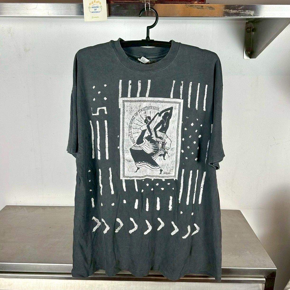 ​​Vintage 1993 Recycle The Spirit of Togetherness Tribal AOP Artwork XL Single Stitch T-Shirt