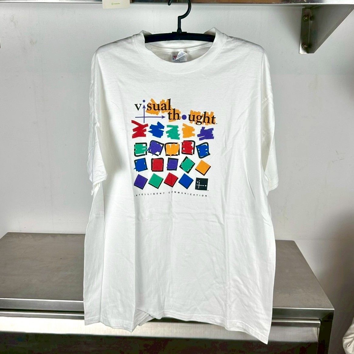 ​​​Vintage 90s Visual Thought Intelligent Commuication Artwork XL T-Shirt