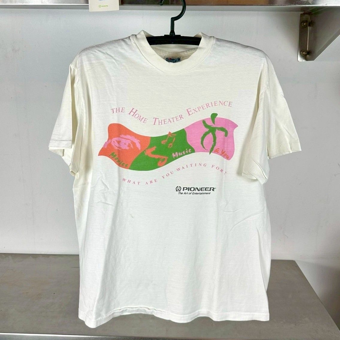 ​​​Vintage 90s Pioneer The Home Theater Experience Promo Large Single Stitch T-Shirt