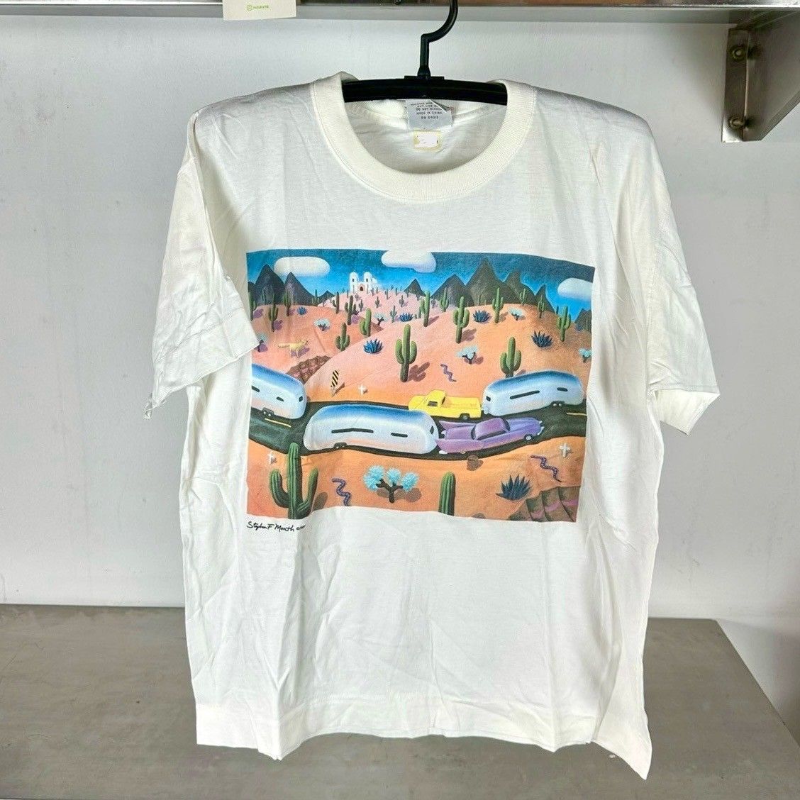 ​Vintage 80s Gringo Pass Stephen Morath Painting Artwork Large Single Stitch T-Shirt