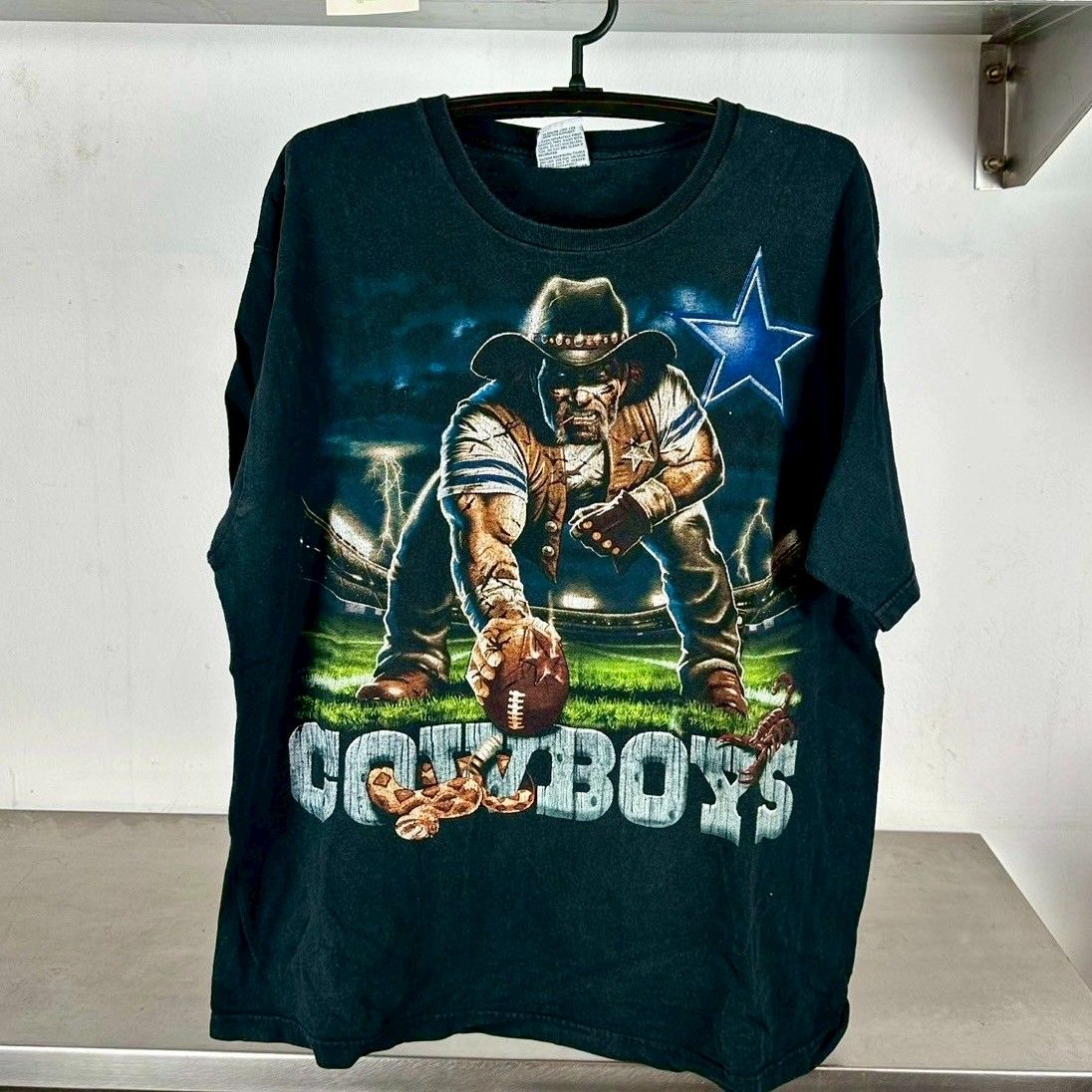 ​Vintage 90s Dallas Cowboys Liquid Blue NFL Graphic T-Shirt