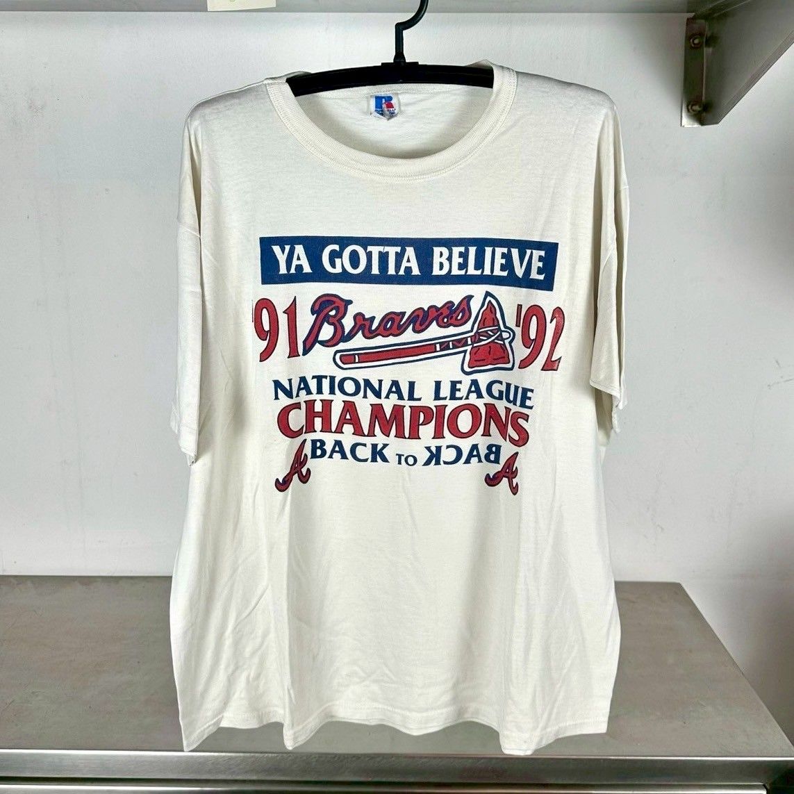 ​Vintage 1992 Atlanta Braves Champions Ya Gotta Believe MLB T-shirt
