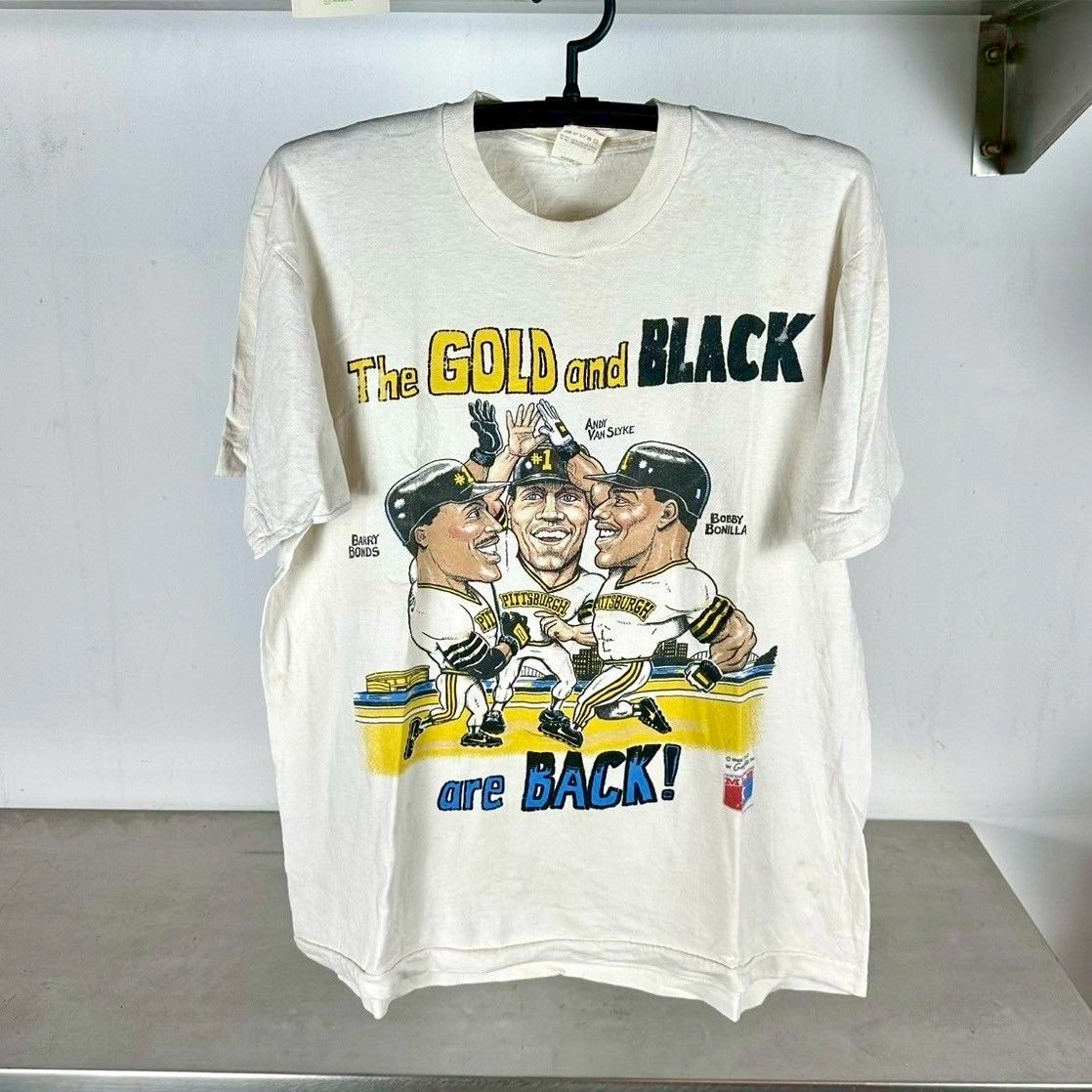 ​Vintage 1988 Pittsburgh Pirates The Gold and Black are Back! MLB Caricature T-shirt