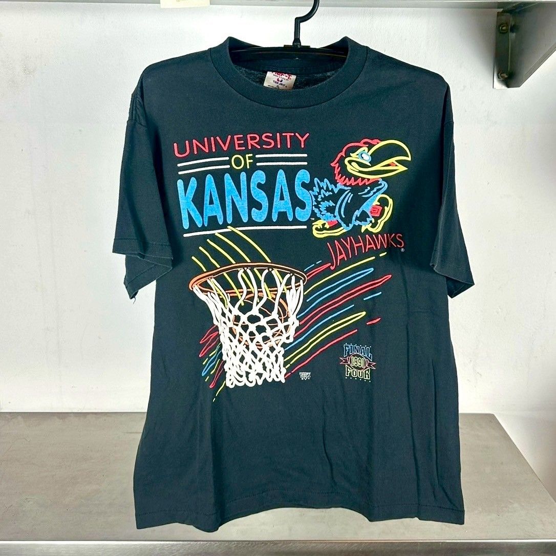 ​Vintage 1991 Kansas Jayhawks Final Four Basketball NCAA T-shirt