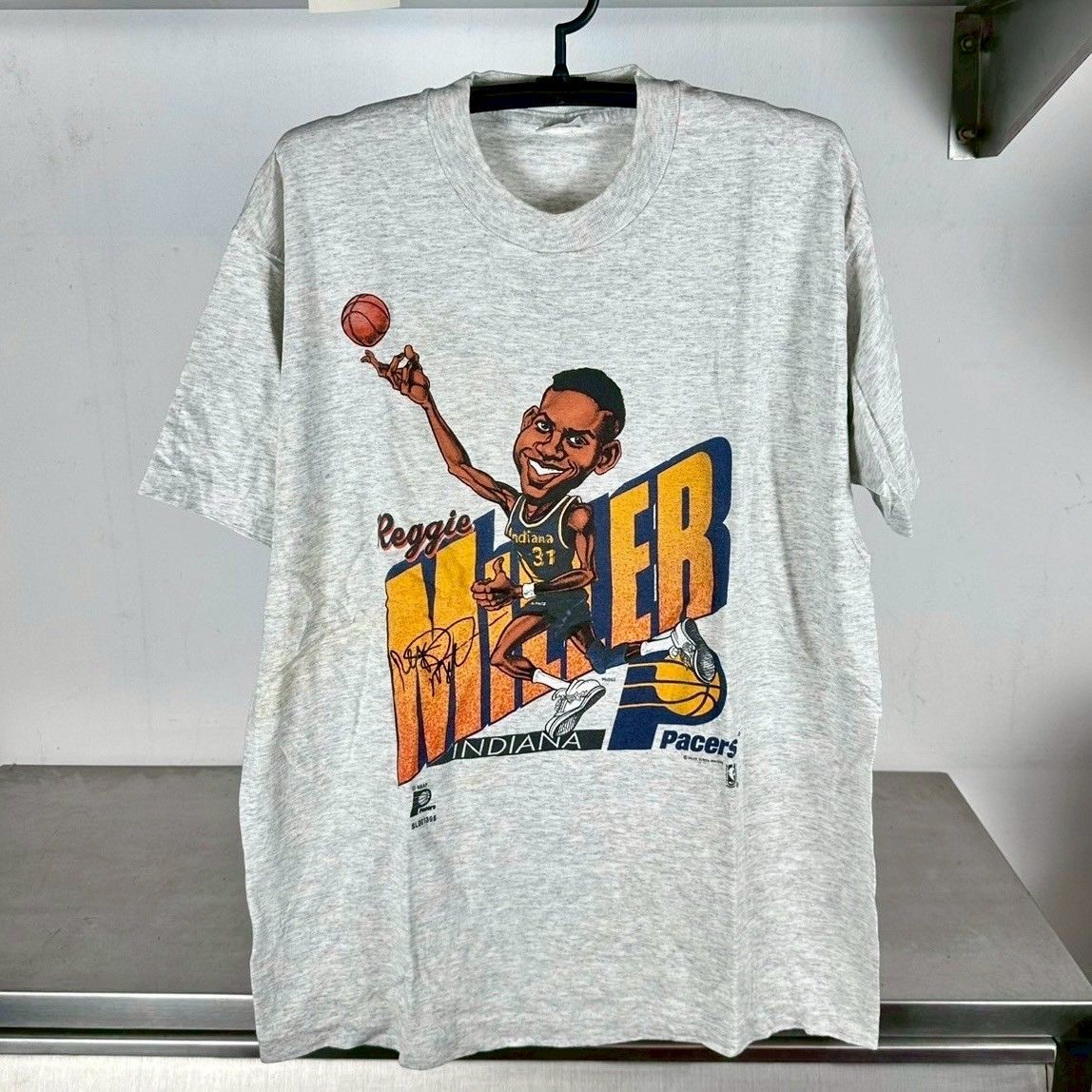 ​Vintage 90s Reggie Miller Indiana Pacers Caricature NBA T-shirt