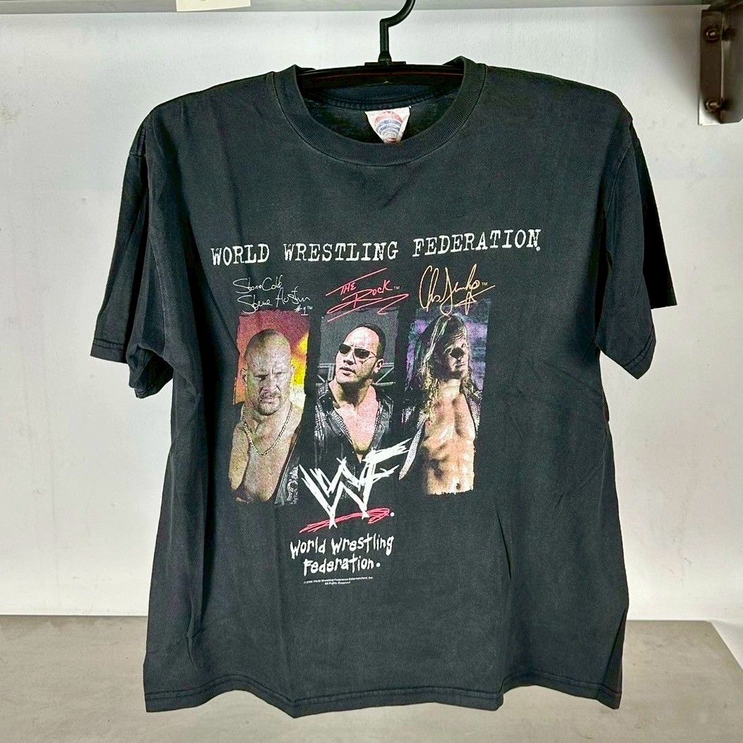 ​Vintage 2000 WWF Stone Cold, The Rock, Chris Jericho Y2J Wrestling Promo T-shirt