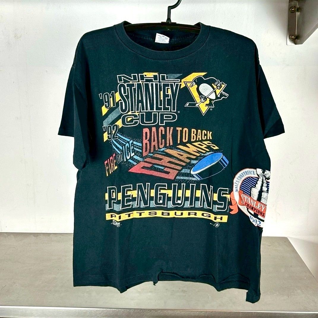 ​Vintage 1992 Pittsburgh Penguins Back to Back Champs NHL Wraparound AOP T-shirt