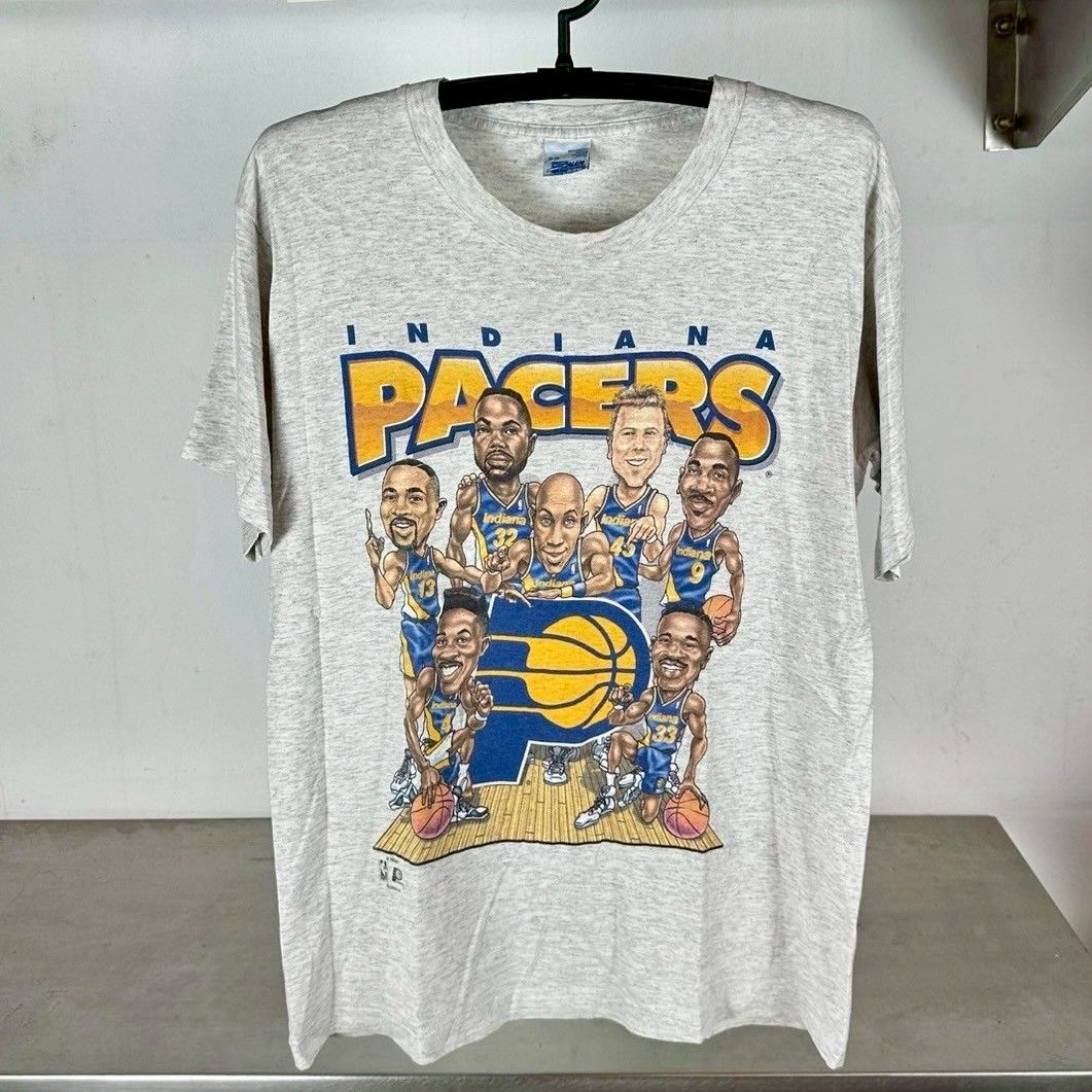 ​​​​​​​​Vintage 90s Indiana Pacers Basketball Caricature NBA T-shirt
