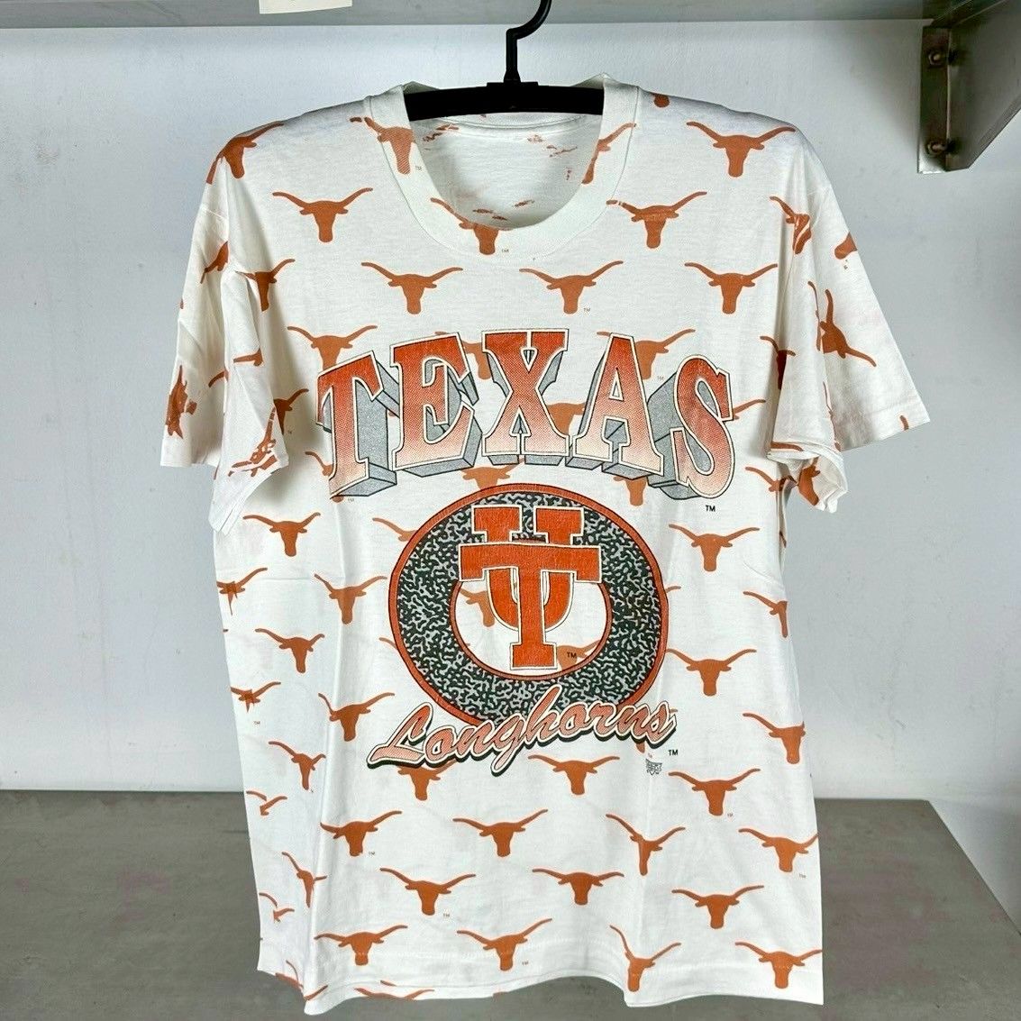 ​​​​​​​Vintage 90s Texas Longhorns All Over Print AOP NCAA​ ​T-shirt