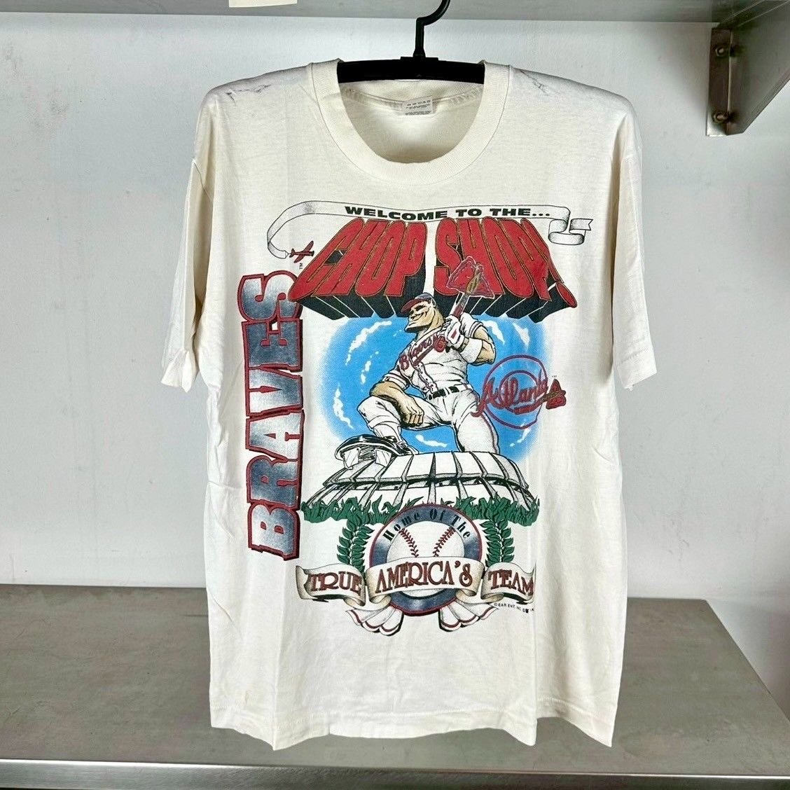 ​​​​​​​​Vintage 1992 Atlanta Braves Welcome to the Chop Shop! MLB ​T-shirt