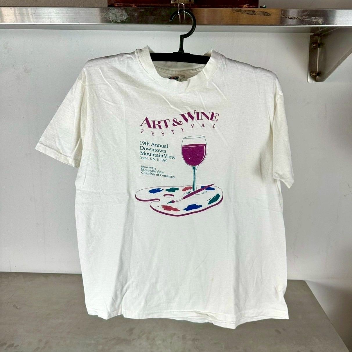 ​​​Vintage 1990 Art &amp; Wine Festival Artwork T-shirt
