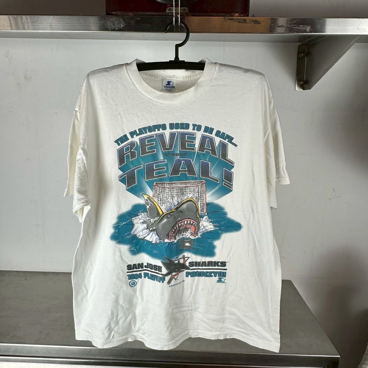 ​Vintage 1994 San Jose Sharks Reveal Teal! Playoffs NHL T-shirt