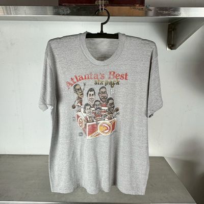 ​Vintage 80s Atlanta Hawks Best Six Pack Caricature NBA T-shirt