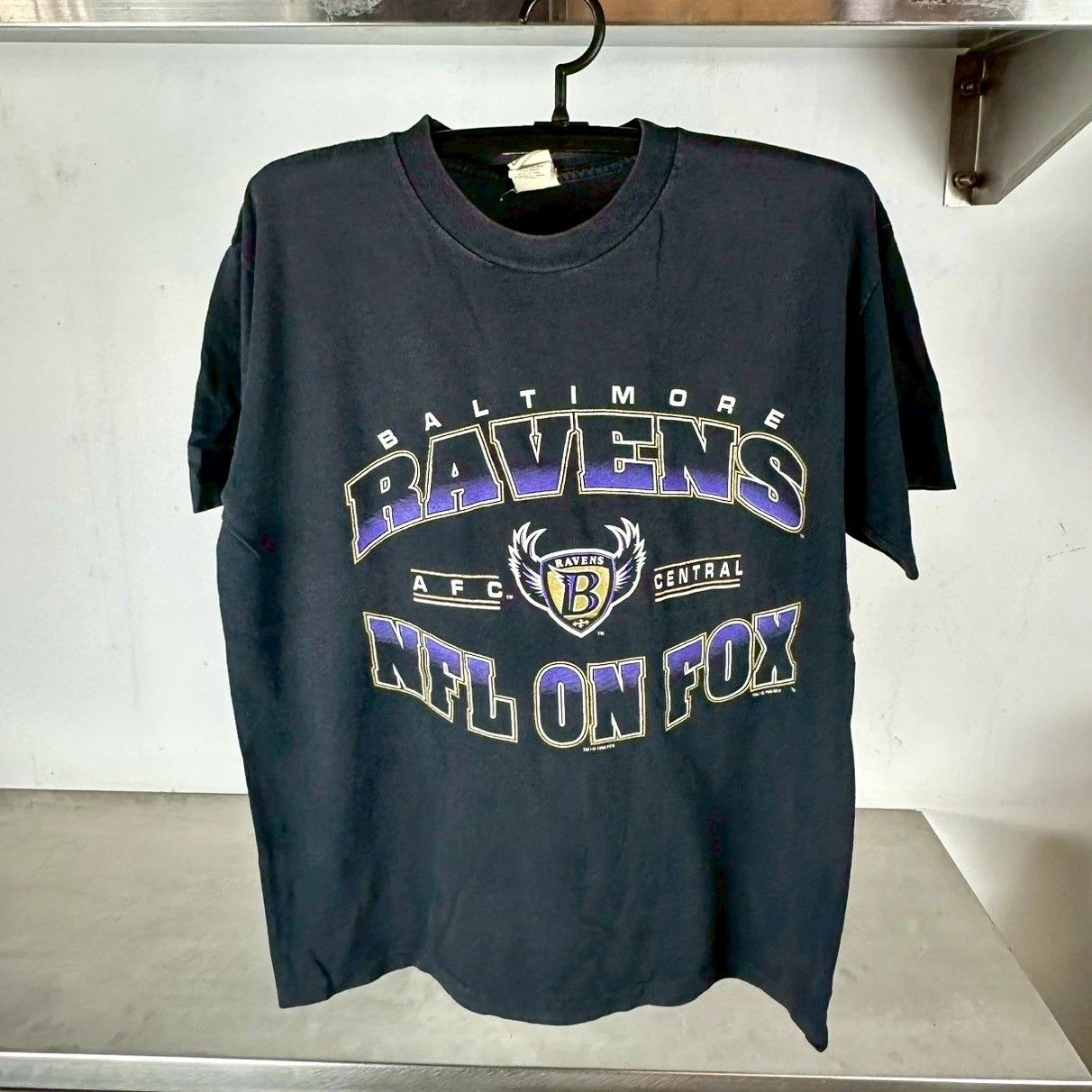 ​Vintage 1996 Baltimore Ravens Football NFL On Fox T-shirt