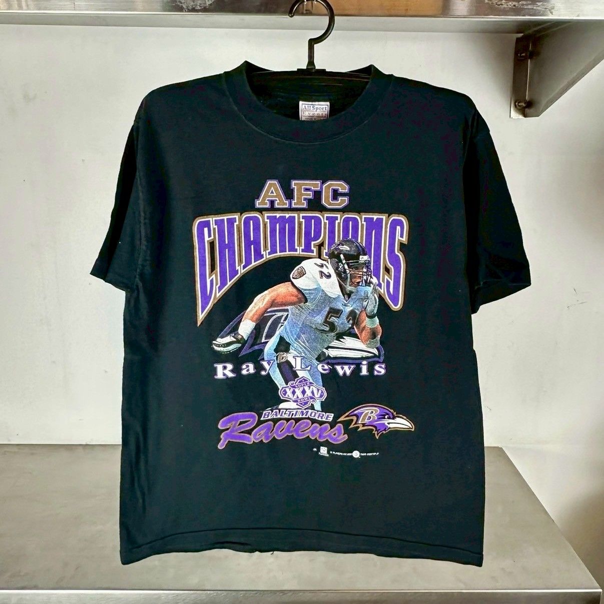 ​Vintage 2001 Ray Lewis Baltimore Ravens AFC Champions T-shirt