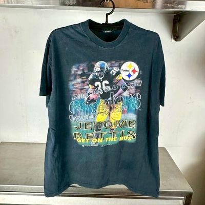 ​Vintage 1997 Jermoe Bettis Get on The Bus Steelers NFL T-shirt